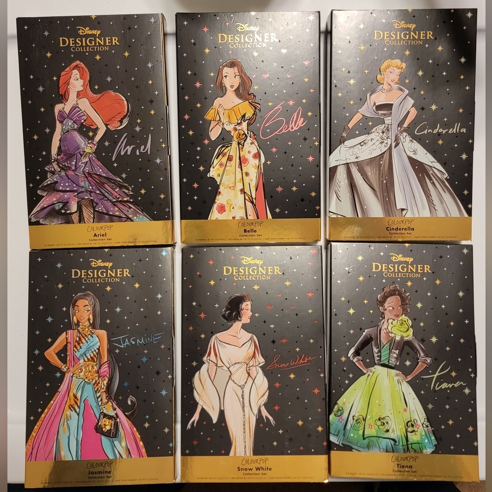 COLOURPOP Disney Designer Princess Collection Complete Set of 6 BNIB Ltd Edition